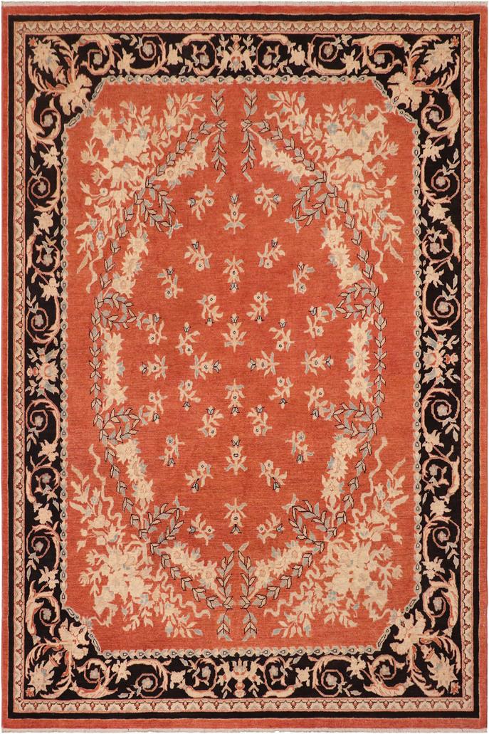 handmade Traditional Kafkaz Rust Black Hand Knotted RECTANGLE 100% WOOL area rug 10 x 13