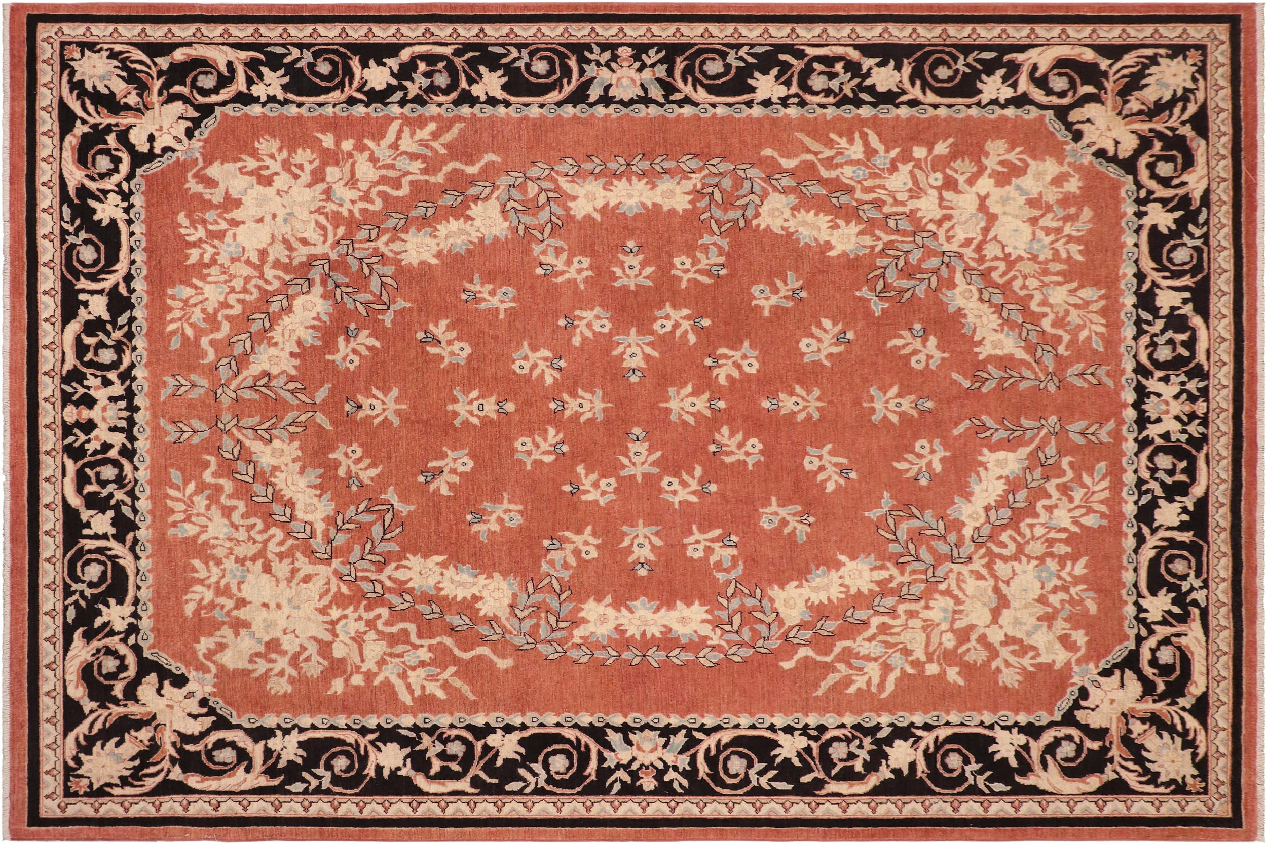 handmade Traditional Kafkaz Rust Black Hand Knotted RECTANGLE 100% WOOL area rug 10x13