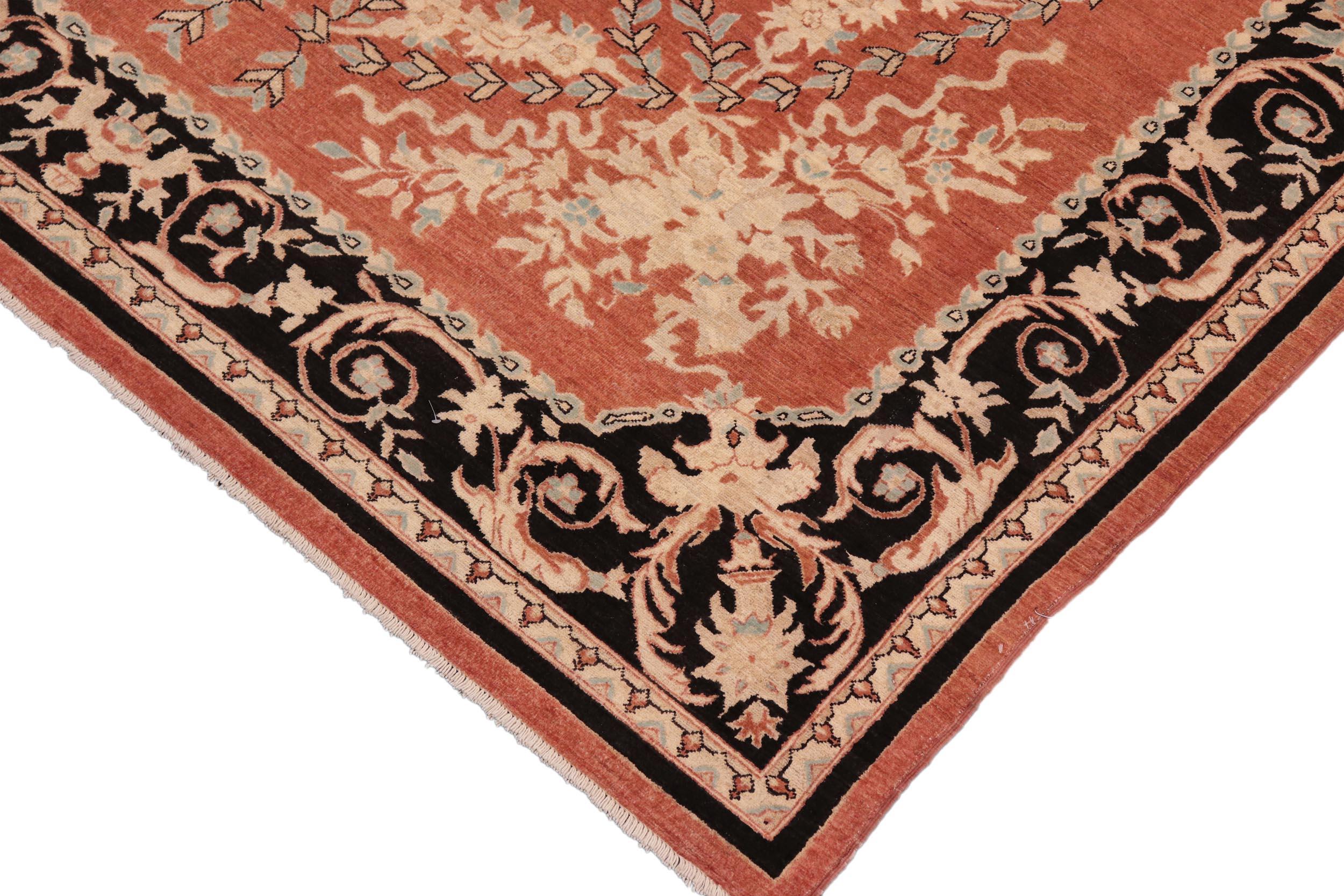 handmade Traditional Kafkaz Rust Black Hand Knotted RECTANGLE 100% WOOL area rug 10x13