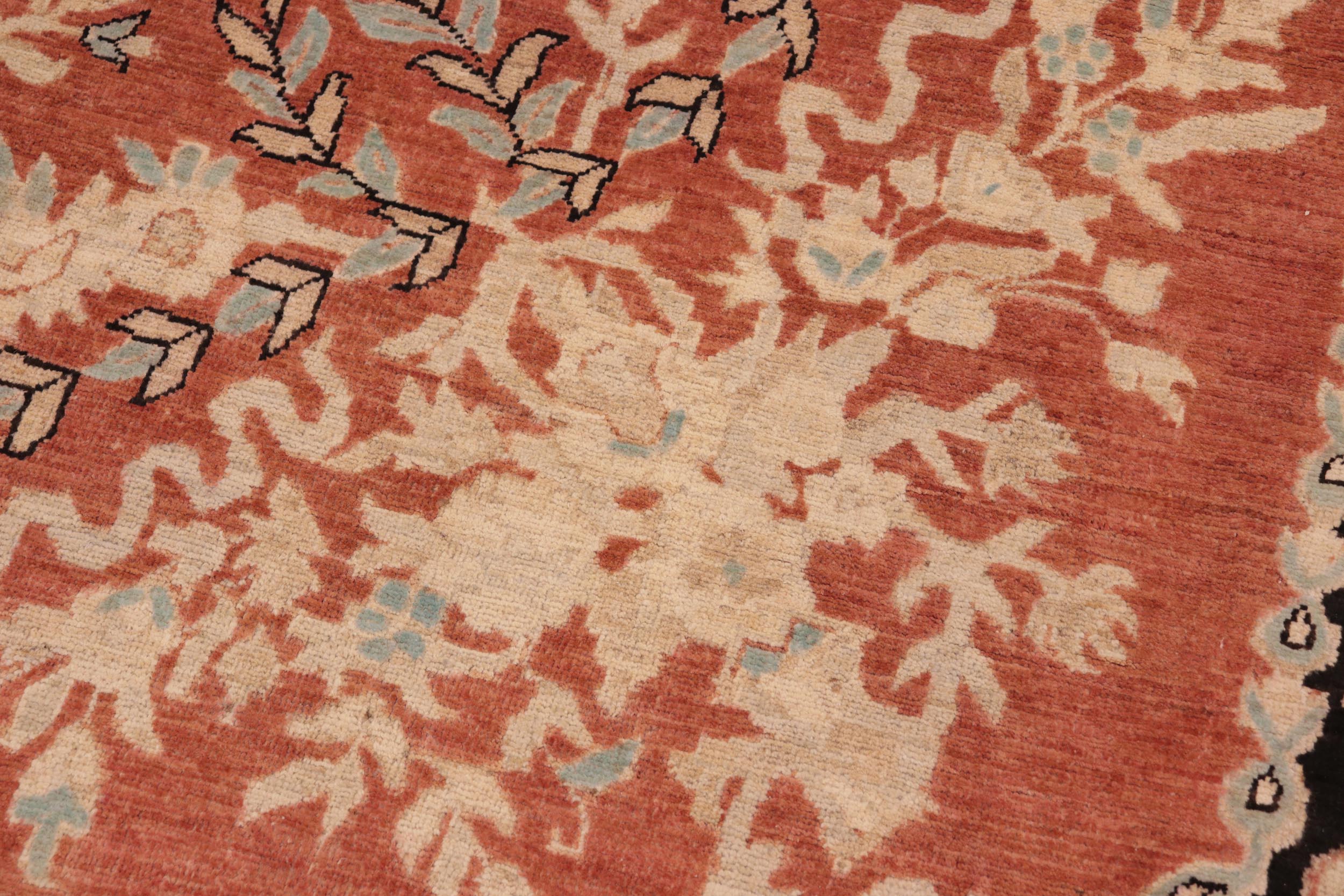 handmade Traditional Kafkaz Rust Black Hand Knotted RECTANGLE 100% WOOL area rug 10x13