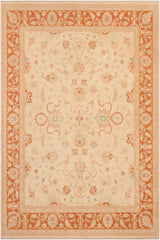 handmade Traditional Kafkaz Beige Orange Hand Knotted RECTANGLE 100% WOOL area rug 8 x 10