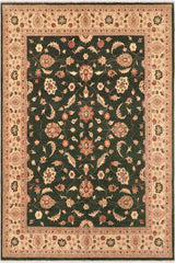 handmade Traditional Kafkaz Green Beige Hand Knotted RECTANGLE 100% WOOL area rug 8 x 10