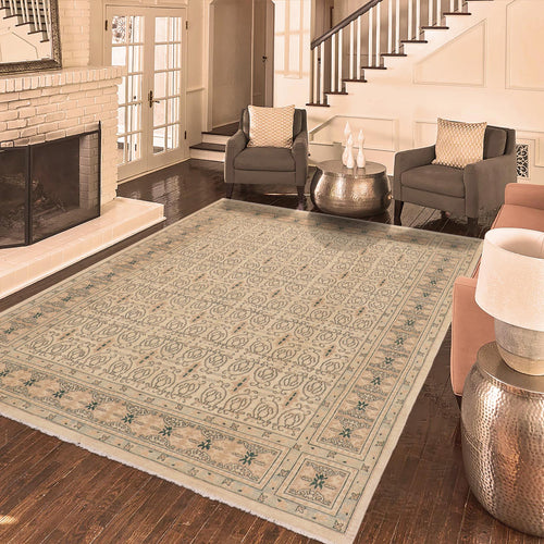 handmade Transitional Kafkaz Beige Lt. Brown Hand Knotted RECTANGLE 100% WOOL area rug 8' x 10'