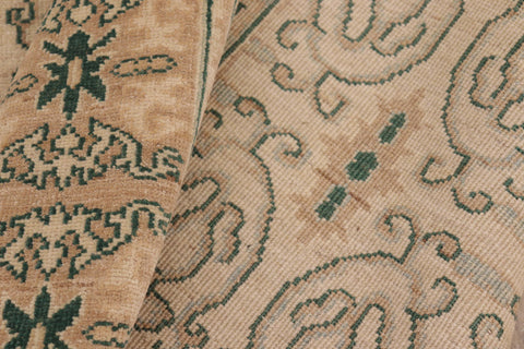 handmade Transitional Kafkaz Beige Lt. Brown Hand Knotted RECTANGLE 100% WOOL area rug 8' x 10'
