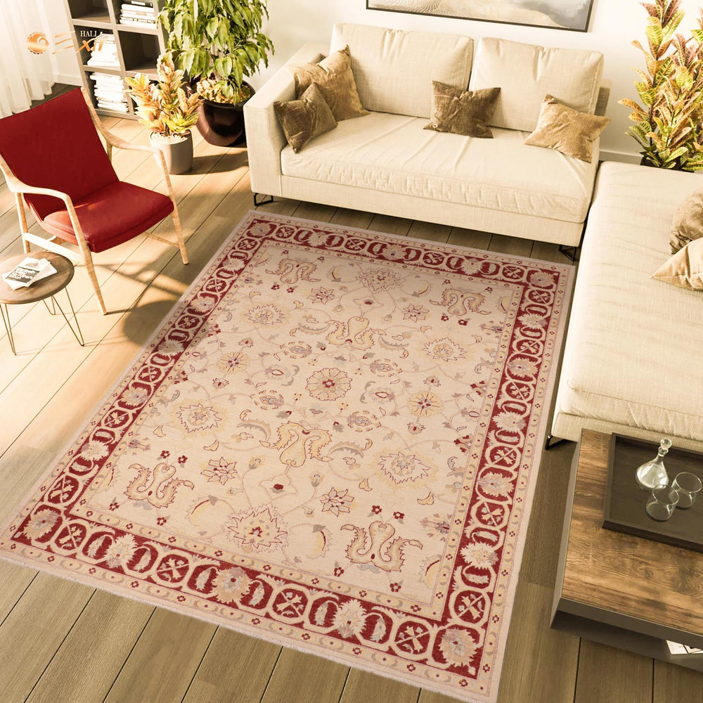 handmade Traditional Kafkaz Beige Red Hand Knotted RECTANGLE 100% WOOL area rug 8x10