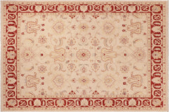 handmade Traditional Kafkaz Beige Red Hand Knotted RECTANGLE 100% WOOL area rug 8x10