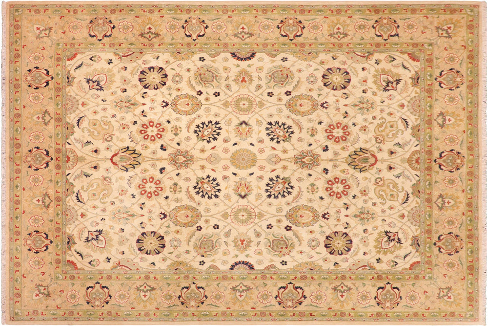 handmade Transitional Kashan Beige Tan Hand Knotted RECTANGLE 100% WOOL area rug 8' x 10'