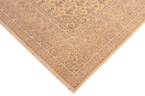 handmade Transitional Antique Beige Rose Hand Knotted RECTANGLE 100% WOOL area rug 8x10