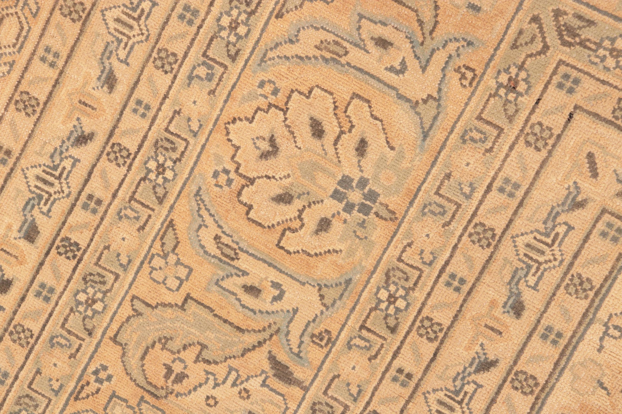 handmade Transitional Antique Beige Rose Hand Knotted RECTANGLE 100% WOOL area rug 8x10