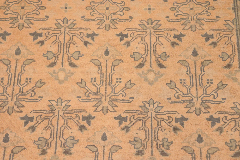 handmade Transitional Kafkaz Beige Charcoal Hand Knotted RECTANGLE 100% WOOL area rug 8x10
