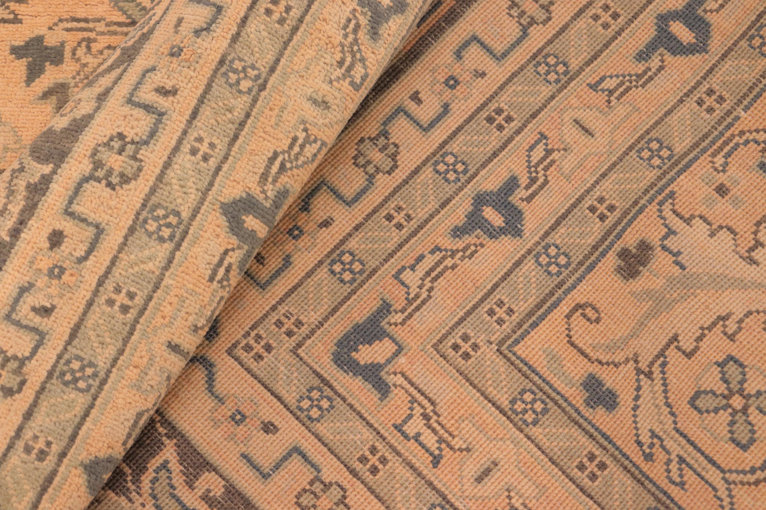 handmade Transitional Kafkaz Beige Charcoal Hand Knotted RECTANGLE 100% WOOL area rug 8x10