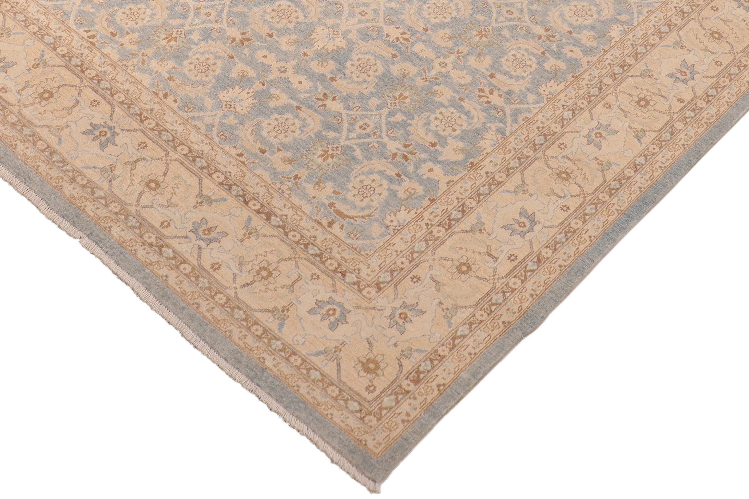 handmade Transitional Kafkaz Beige Tan Hand Knotted RECTANGLE 100% WOOL area rug 8' x 10'