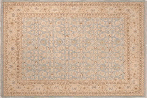 handmade Transitional Kafkaz Beige Tan Hand Knotted RECTANGLE 100% WOOL area rug 8' x 10'