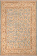 handmade Transitional Kafkaz Beige Tan Hand Knotted RECTANGLE 100% WOOL area rug 8 x 10