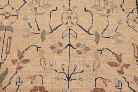 handmade Transitional Kafkaz Tan Beige Hand Knotted RECTANGLE 100% WOOL area rug 8' x 10'