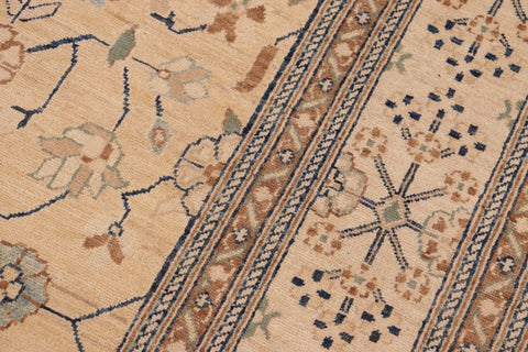 handmade Transitional Kafkaz Tan Beige Hand Knotted RECTANGLE 100% WOOL area rug 8' x 10'