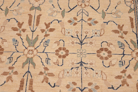 handmade Transitional Kafkaz Tan Beige Hand Knotted RECTANGLE 100% WOOL area rug 8' x 10'