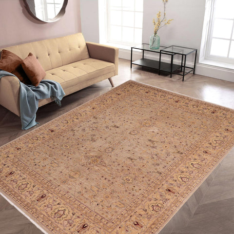 handmade Traditional Kafkaz Gray Gold Hand Knotted RECTANGLE 100% WOOL area rug 8x10