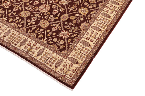 handmade Transitional Kafkaz Brown Beige Hand Knotted RECTANGLE 100% WOOL area rug 8' x 11'