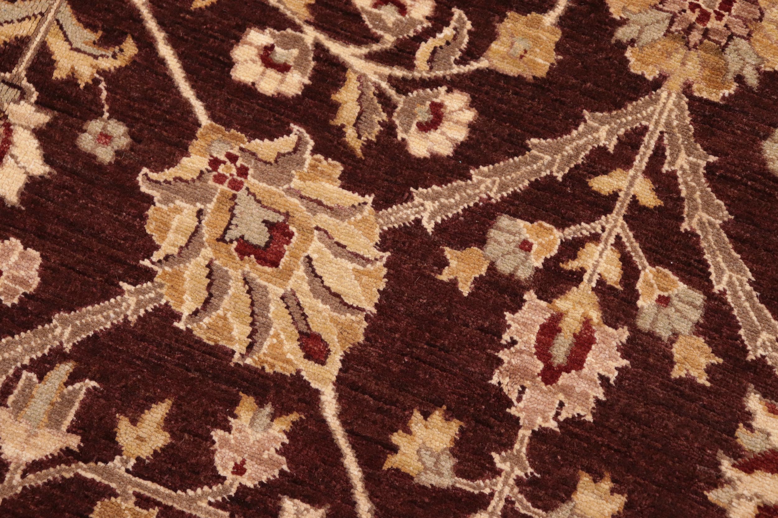 handmade Transitional Kafkaz Brown Beige Hand Knotted RECTANGLE 100% WOOL area rug 8' x 11'