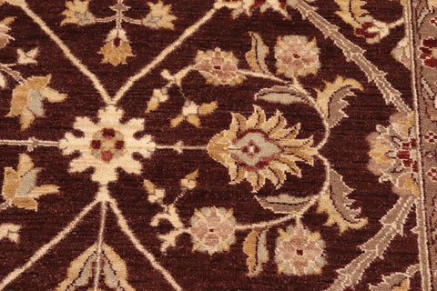 handmade Transitional Kafkaz Brown Beige Hand Knotted RECTANGLE 100% WOOL area rug 8' x 11'