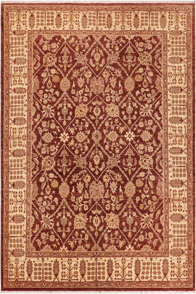 handmade Traditional Kafkaz Brown Beige Hand Knotted RECTANGLE 100% WOOL area rug 8 x 11