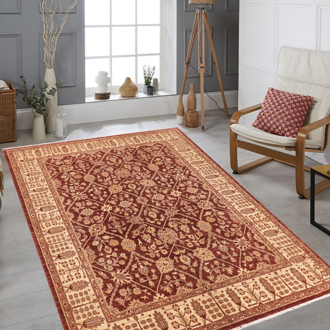 handmade Transitional Kafkaz Brown Beige Hand Knotted RECTANGLE 100% WOOL area rug 8' x 11'