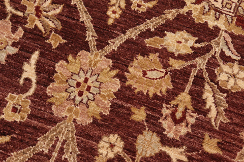 handmade Transitional Kafkaz Brown Beige Hand Knotted RECTANGLE 100% WOOL area rug 8' x 11'