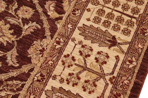 handmade Transitional Kafkaz Brown Beige Hand Knotted RECTANGLE 100% WOOL area rug 8' x 11'