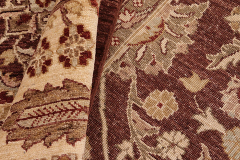 handmade Transitional Kafkaz Brown Beige Hand Knotted RECTANGLE 100% WOOL area rug 8' x 11'