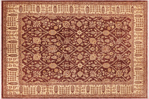handmade Transitional Kafkaz Brown Beige Hand Knotted RECTANGLE 100% WOOL area rug 8' x 11'