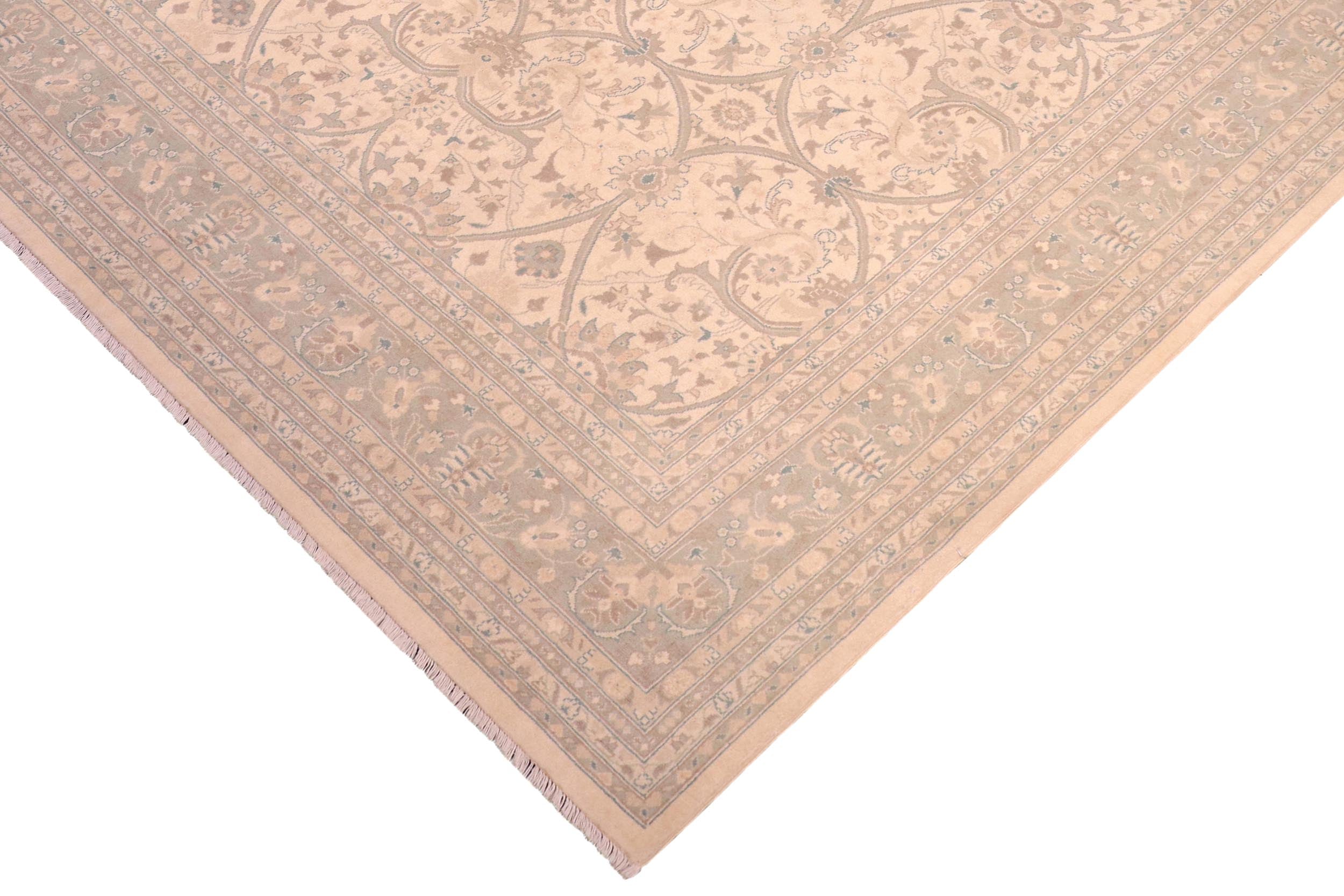 handmade Traditional Kafkaz Beige Green Hand Knotted RECTANGLE 100% WOOL area rug 8x10