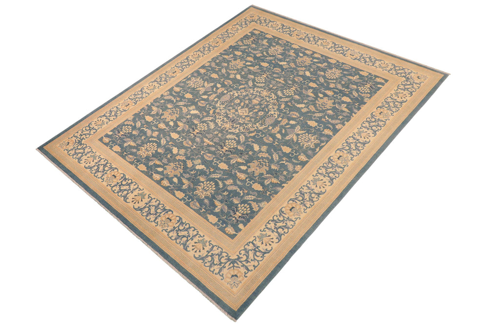 handmade Traditional Kafkaz Gray Tan Hand Knotted RECTANGLE 100% WOOL area rug 8x10