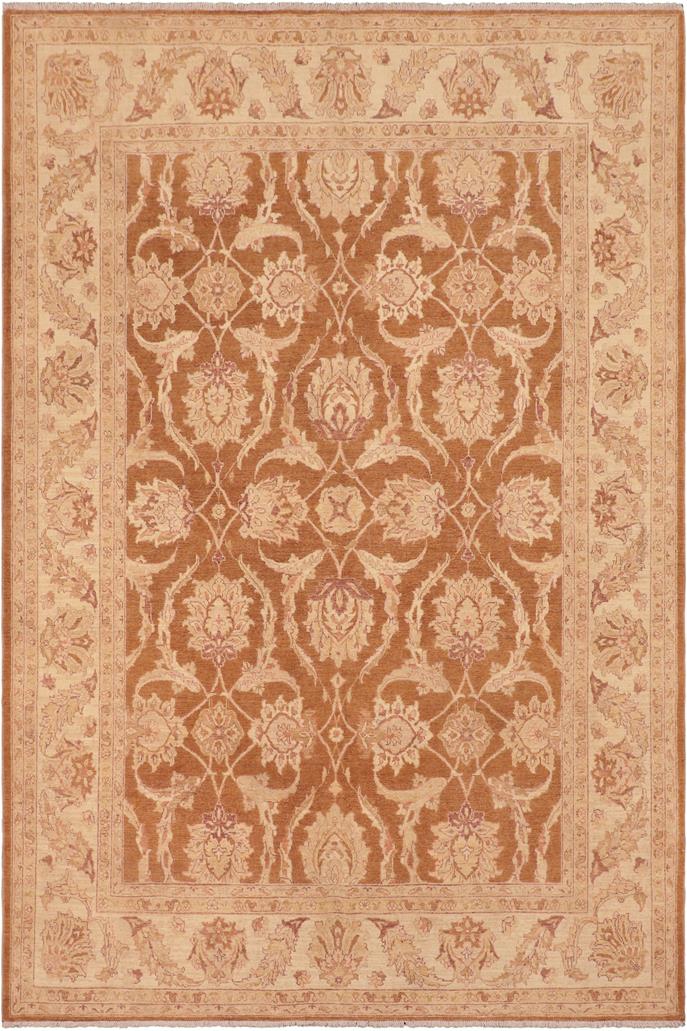 handmade Traditional Kafkaz Brown Beige Hand Knotted RECTANGLE 100% WOOL area rug 8 x 10
