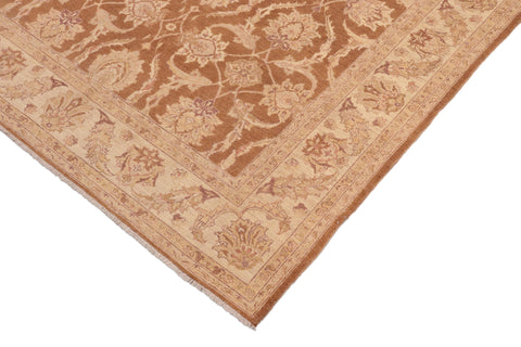 handmade Transitional Kafkaz Brown Beige Hand Knotted RECTANGLE 100% WOOL area rug 8' x 10'