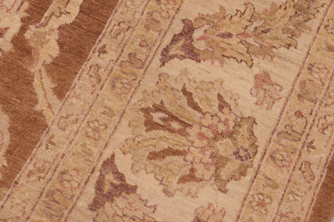 handmade Transitional Kafkaz Brown Beige Hand Knotted RECTANGLE 100% WOOL area rug 8' x 10'