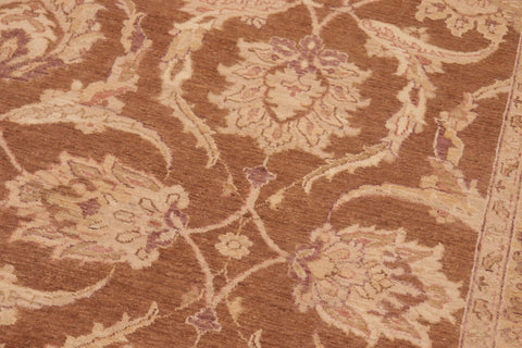 handmade Transitional Kafkaz Brown Beige Hand Knotted RECTANGLE 100% WOOL area rug 8' x 10'