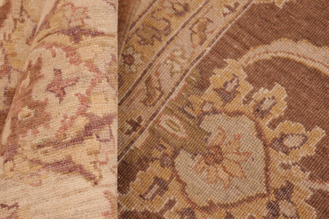 handmade Transitional Kafkaz Brown Beige Hand Knotted RECTANGLE 100% WOOL area rug 8' x 10'