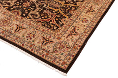 handmade Traditional Kafkaz Brown Tan Hand Knotted RECTANGLE 100% WOOL area rug 8 x 10