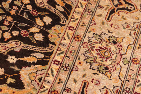 handmade Transitional Kafkaz Brown Tan Hand Knotted RECTANGLE 100% WOOL area rug 8' x 10'