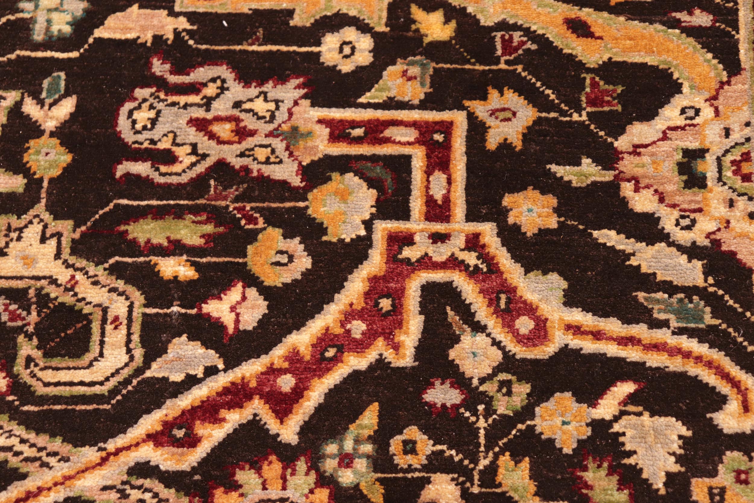 handmade Transitional Kafkaz Brown Tan Hand Knotted RECTANGLE 100% WOOL area rug 8' x 10'