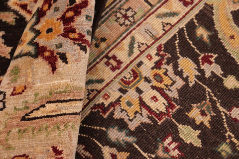 handmade Transitional Kafkaz Brown Tan Hand Knotted RECTANGLE 100% WOOL area rug 8' x 10'