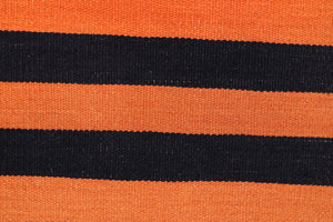 handmade Modern Kilim Rust Black Hand-Woven RECTANGLE 100% WOOL area rug 3x5
