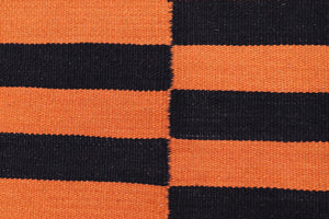handmade Modern Kilim Rust Black Hand-Woven RECTANGLE 100% WOOL area rug 3x5