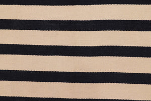 handmade Modern Kilim Beige Black Hand-Woven RECTANGLE 100% WOOL area rug 5x6