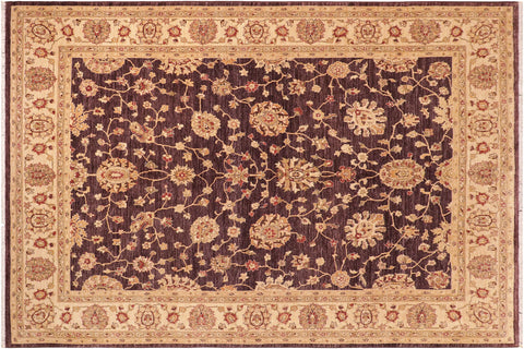 Classic Ziegler Esmerald Purple/Beige Hand Knotted Wool Rug - 8'2'' x 10'7''
