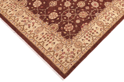 handmade Transitional Kafkaz Brown Beige Hand Knotted RECTANGLE 100% WOOL area rug 8' x 10'