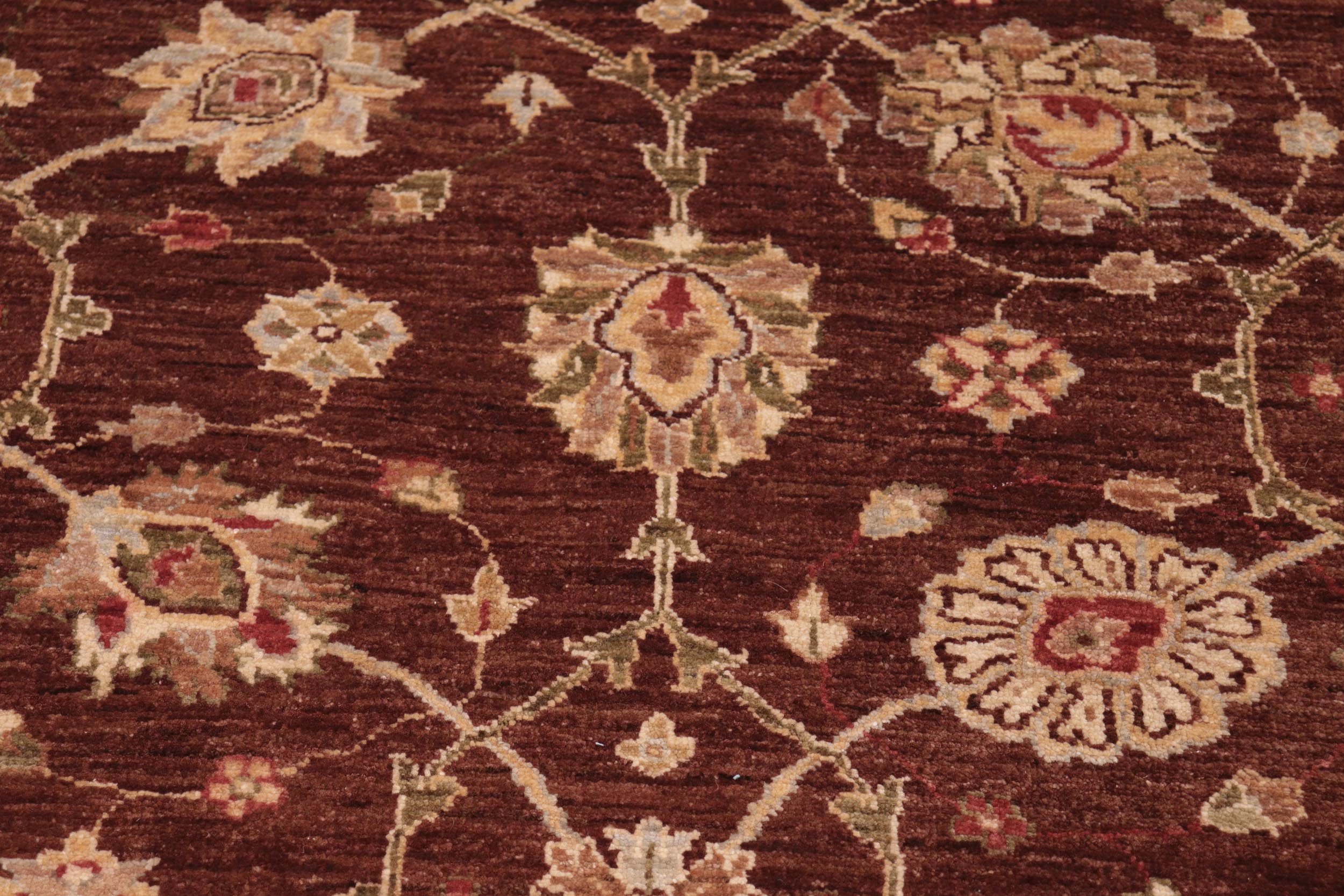 handmade Transitional Kafkaz Brown Beige Hand Knotted RECTANGLE 100% WOOL area rug 8' x 10'
