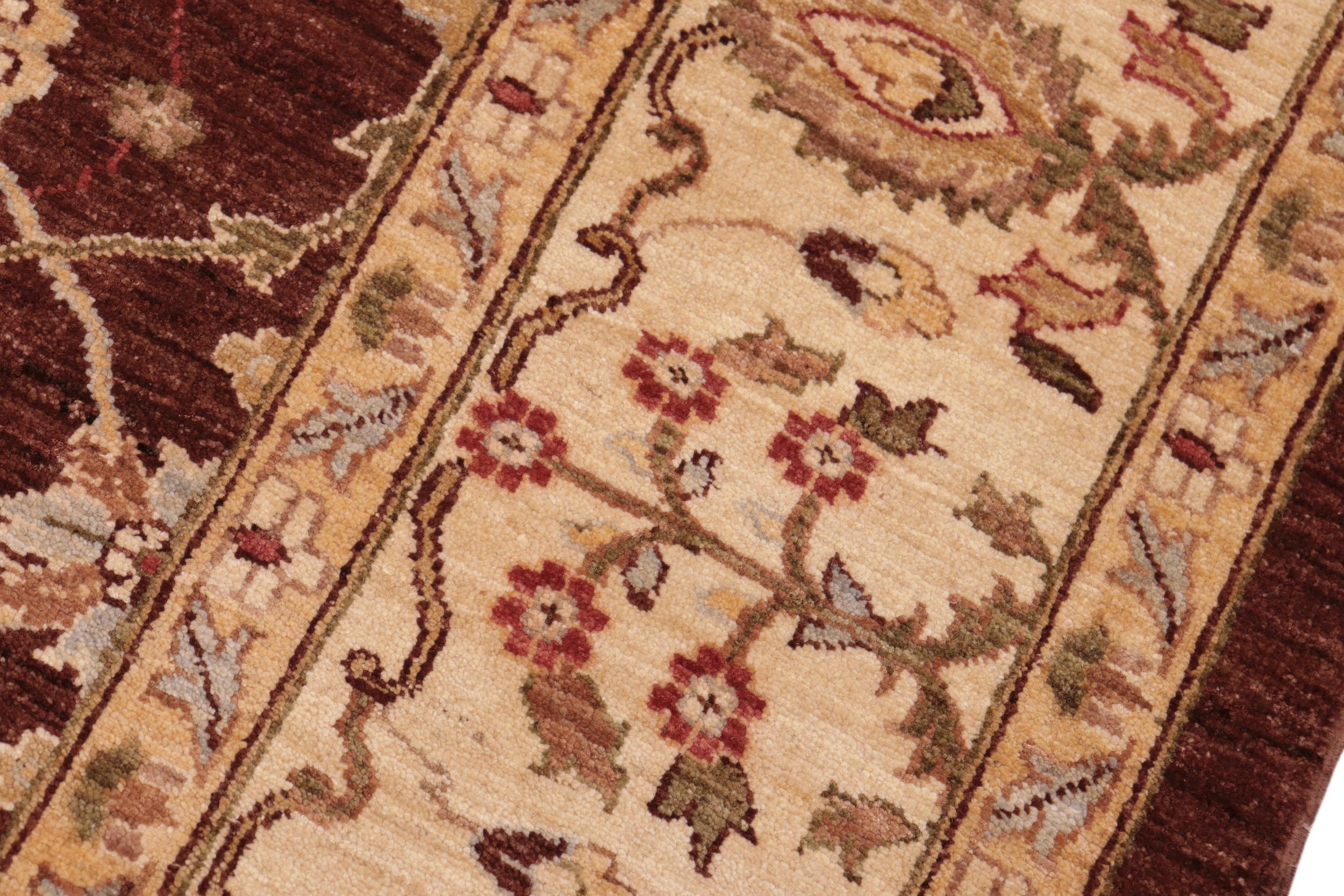 handmade Transitional Kafkaz Brown Beige Hand Knotted RECTANGLE 100% WOOL area rug 8' x 10'