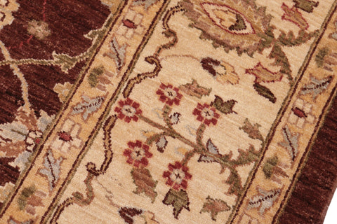handmade Transitional Kafkaz Brown Beige Hand Knotted RECTANGLE 100% WOOL area rug 8' x 10'